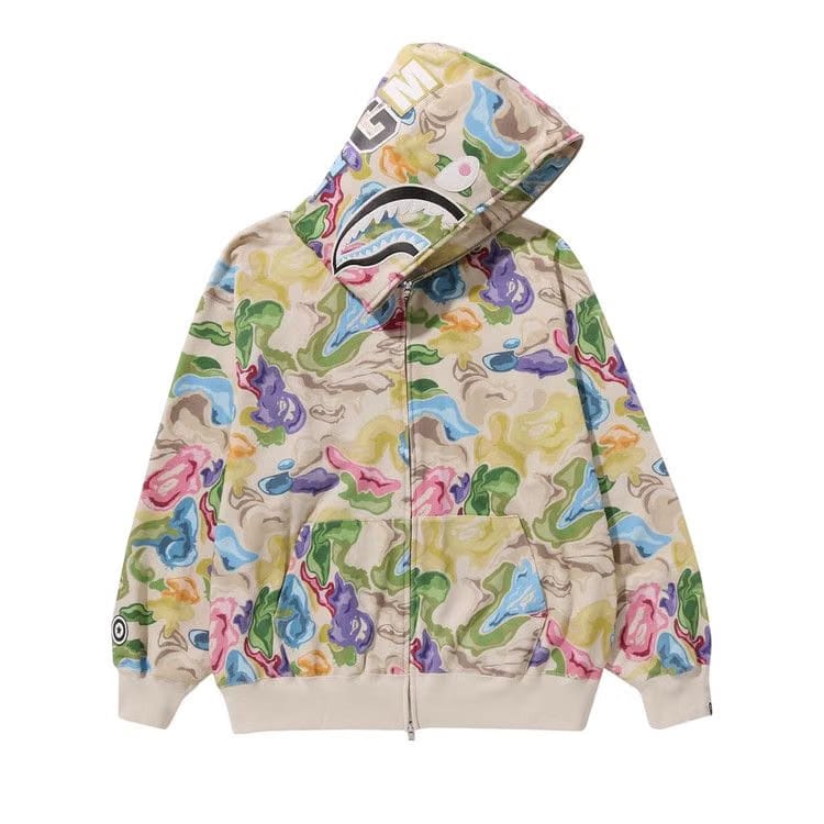 BAPE Art Camo Shark Hoodie Multicolor