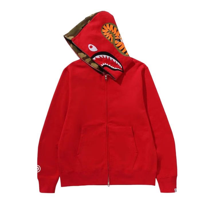 BAPE 1st Shark Full Zip Hoodie Red