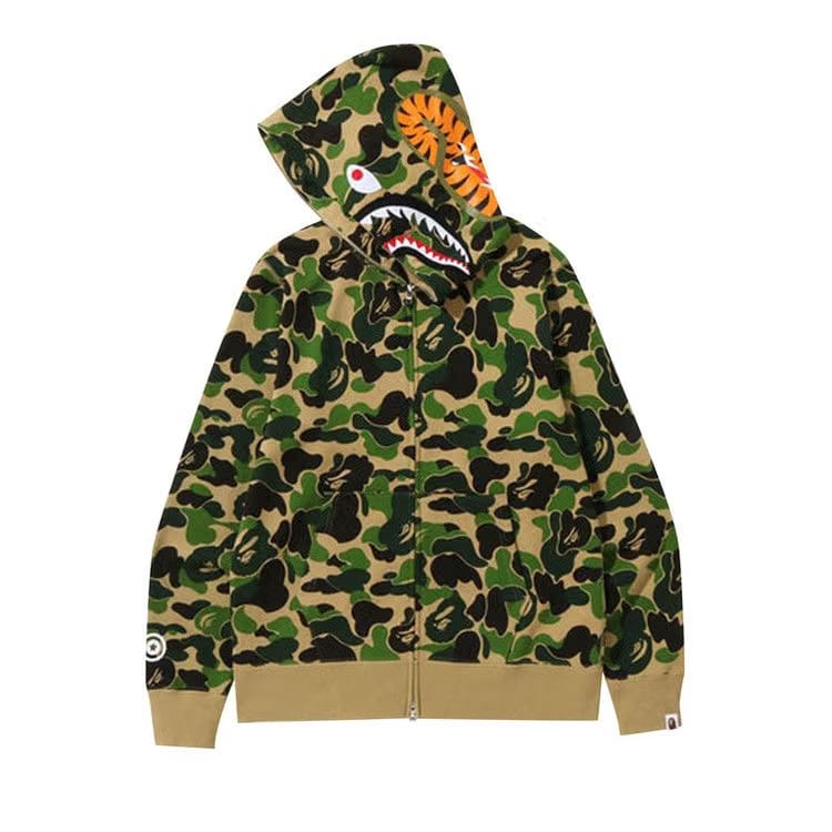 BAPE Big ABC Camo Shark Full Zip Hoodie Green