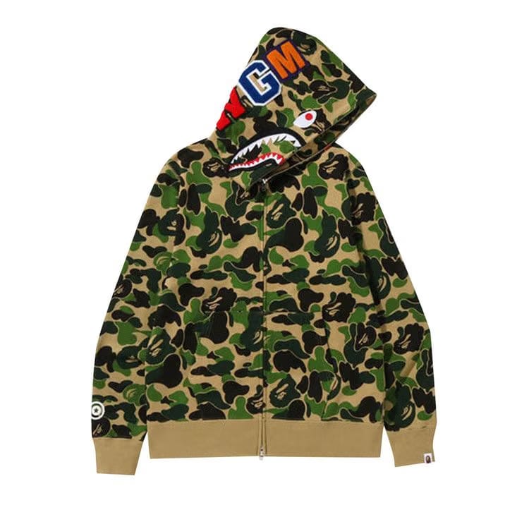 BAPE Big ABC Camo Shark Full Zip Hoodie Green