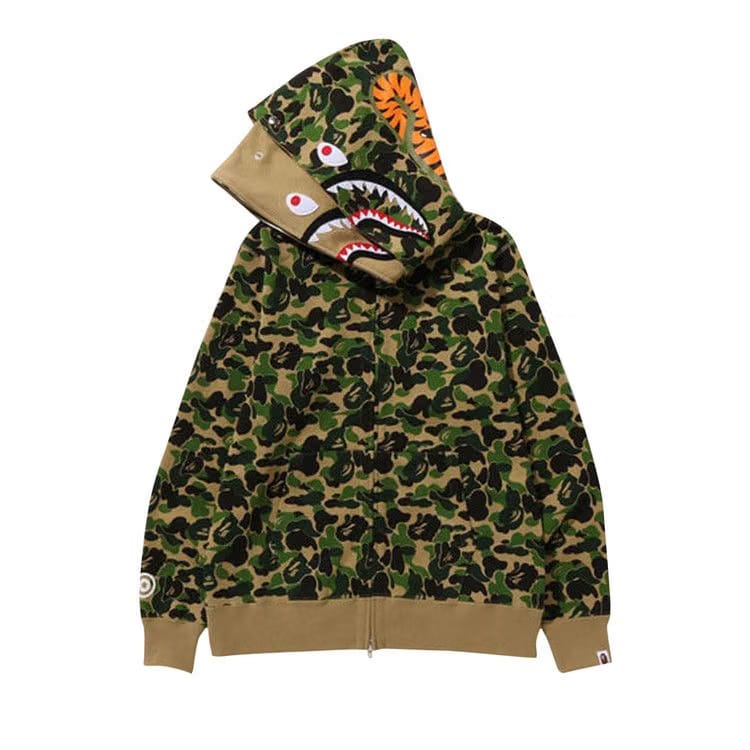 BAPE ABC Camo Double Shark Full Zip Hoodie Green