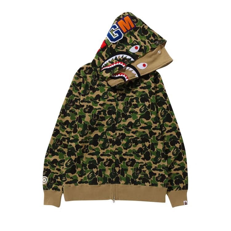 BAPE ABC Camo Double Shark Full Zip Hoodie Green
