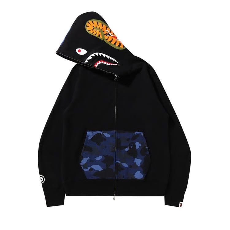 BAPE Color Camo Shark Full Zip Hoodie Black/Blue