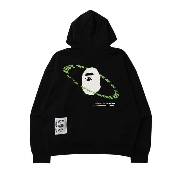 BAPE Universe Ape Loose Fit Pullover Hoodie Black