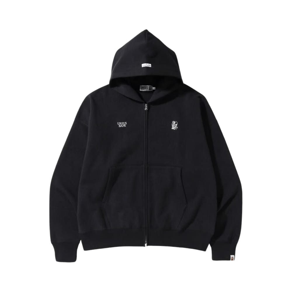 BAPE Ursus Loose Fit Zip Up Hoodie Black