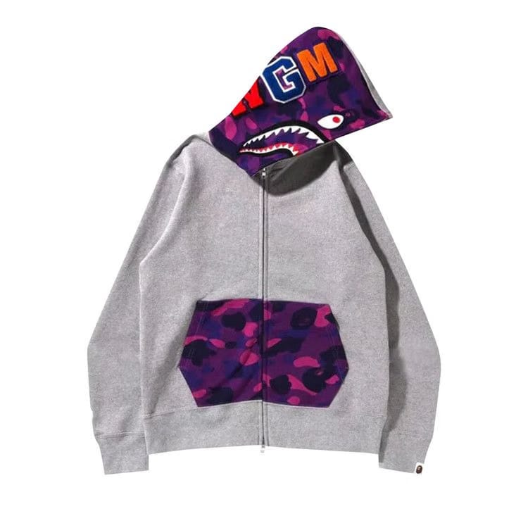 BAPE Color Camo Shark Full Zip Hoodie Grey