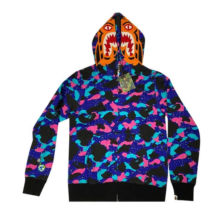 BAPE x Kid Cudi Tiger Full Zip Hoodie Navy
