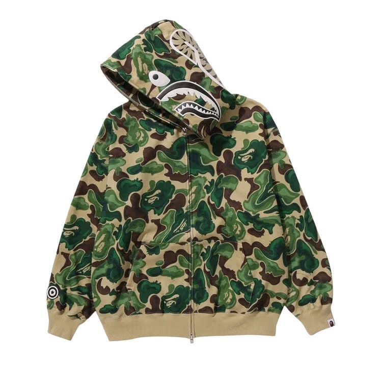 BAPE Art Camo Shark Full Zip Hoodie Green
