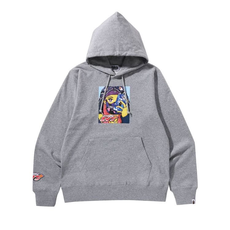 BAPE Girl Pullover Hoodie Grey