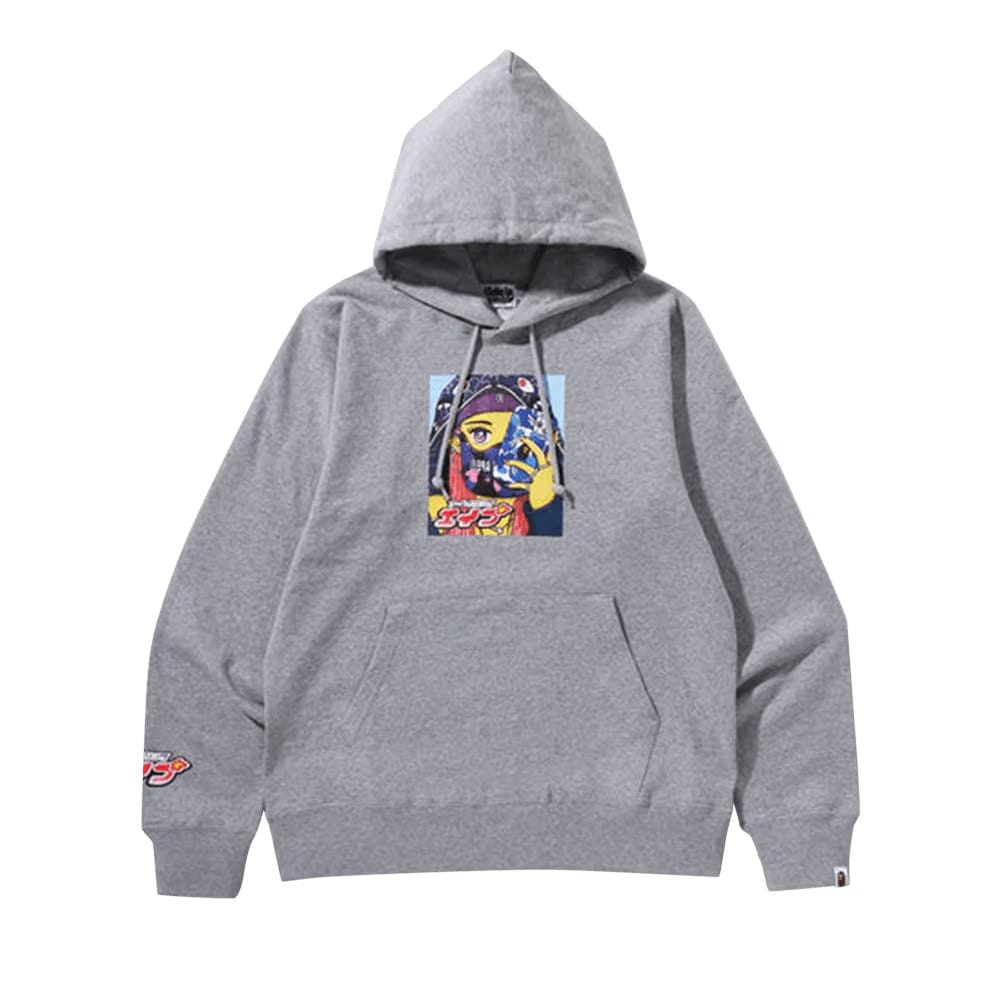 BAPE Girl Pullover Hoodie Grey