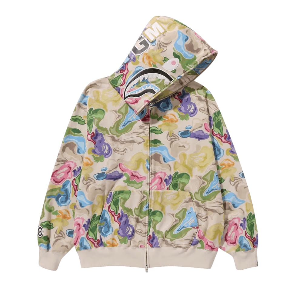 BAPE Art Camo Shark Full Zip Hoodie Multicolor