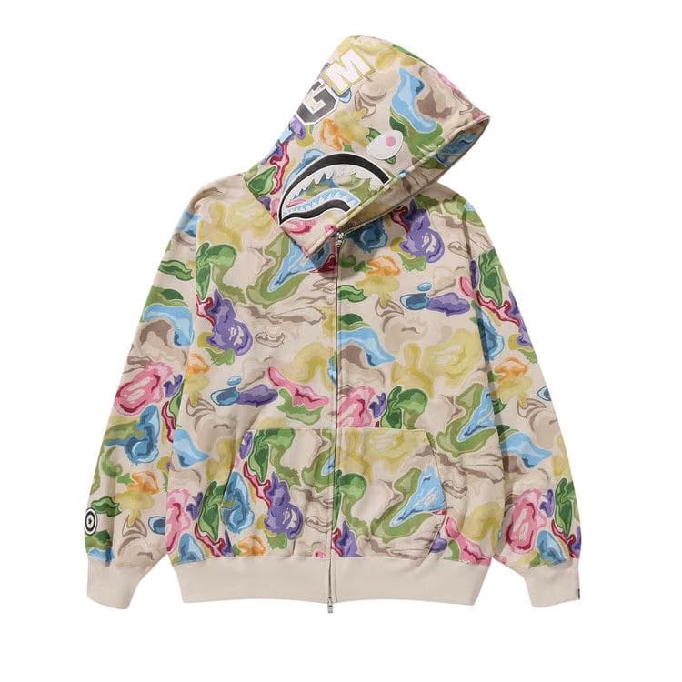 BAPE Art Camo Shark Full Zip Hoodie Multicolor