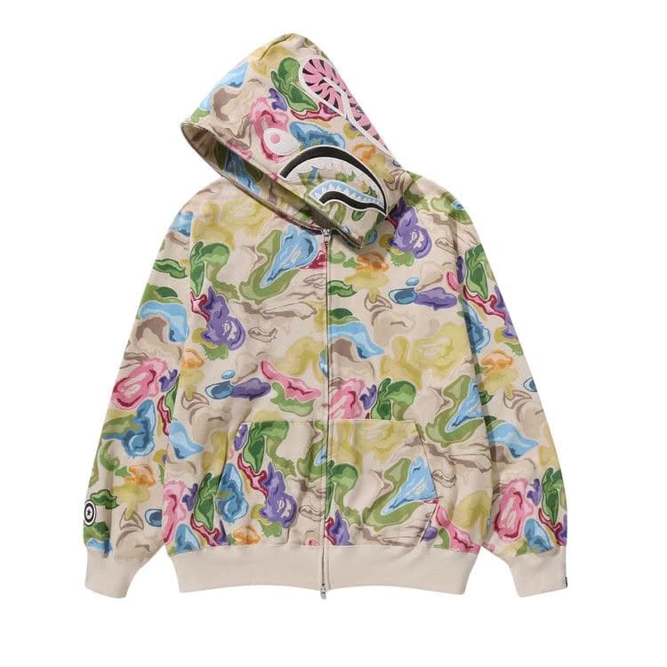 BAPE Art Camo Shark Full Zip Hoodie Multicolor