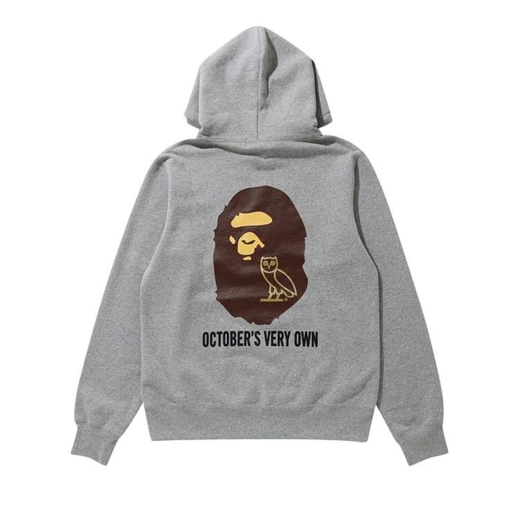 BAPE x OVO Pullover Hoodie Gray