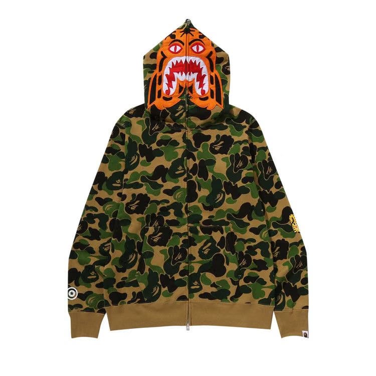 BAPE Camo Tiger Full Zip Hoodie Green