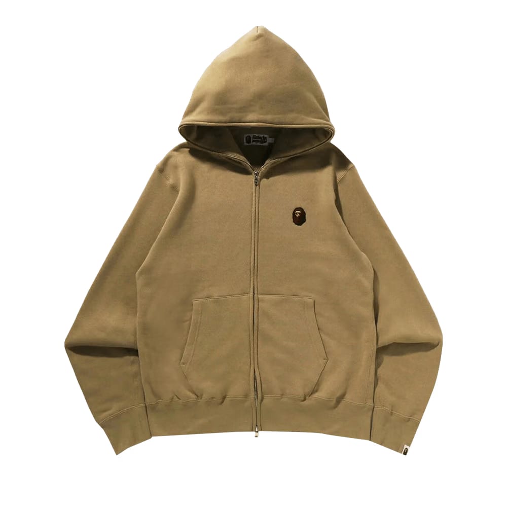 BAPE One Point Full Zip Hoodie Beige