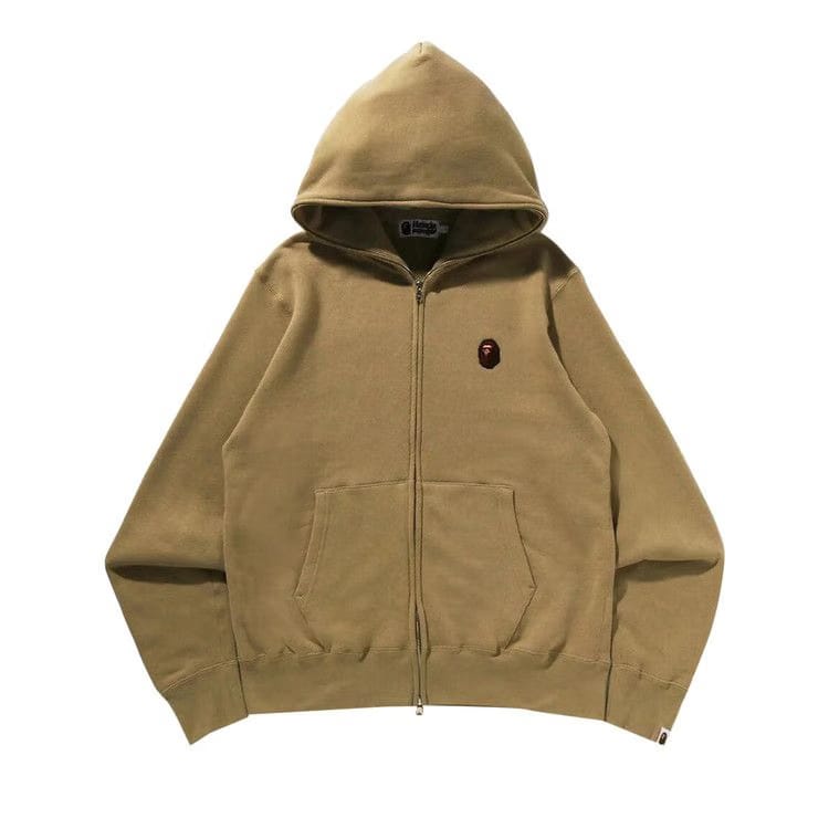 BAPE One Point Full Zip Hoodie Beige