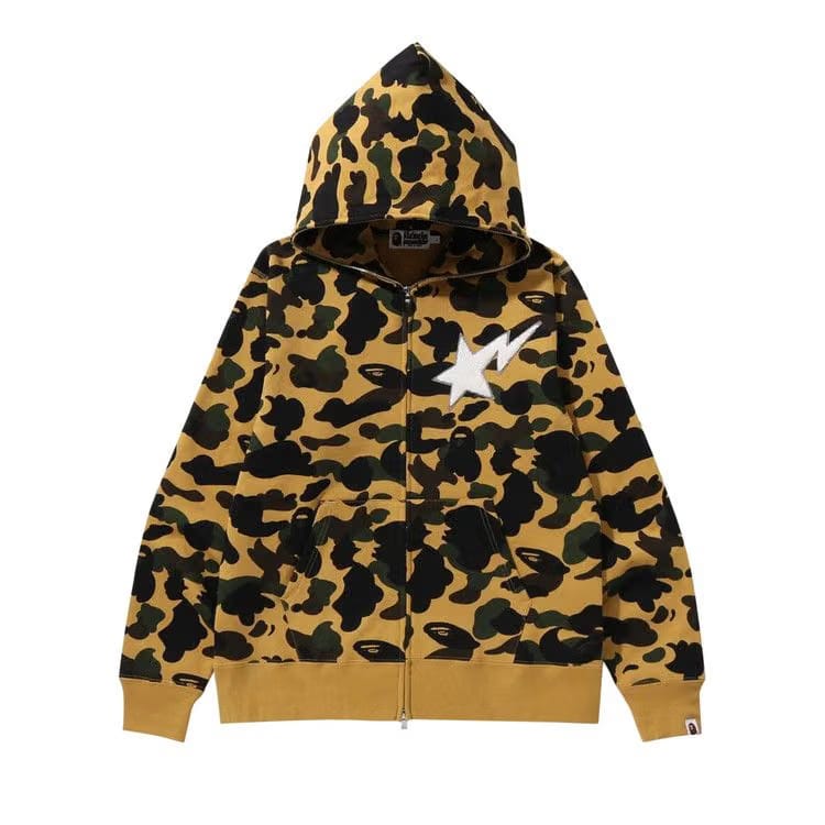 BAPE 1st Camo Full Zip Hoodie Yellow