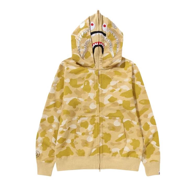 BAPE Color Camo Double Shark Full Zip Hoodie Yellow