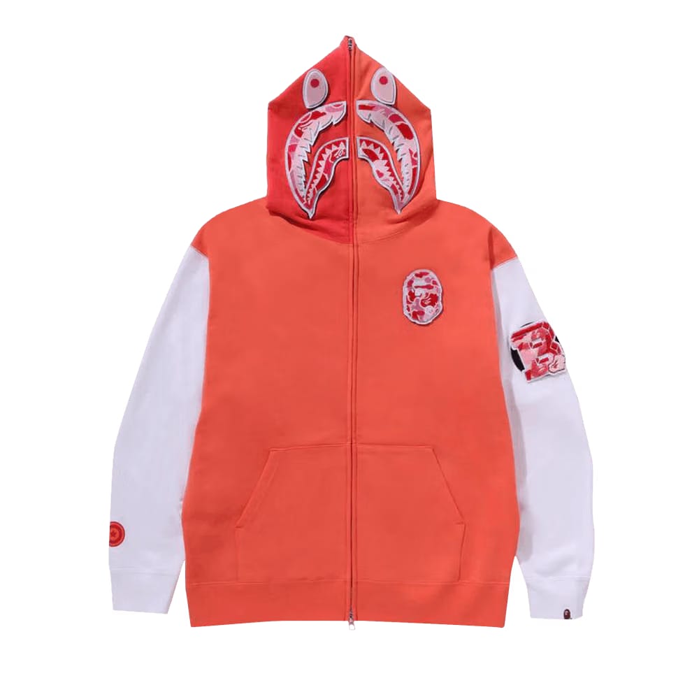 BAPE Shark Full Zip Hoodie Korea Orange