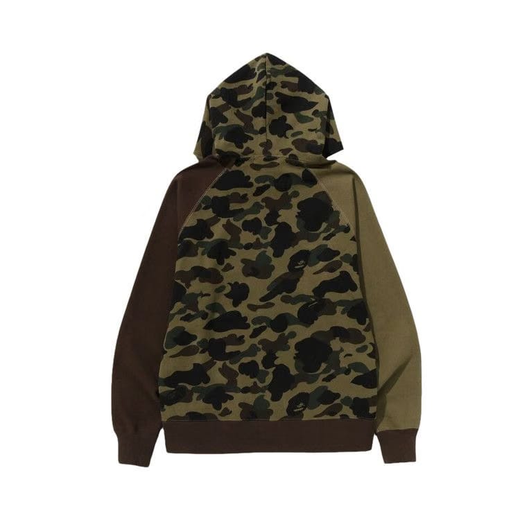 BAPE 1st Camo Crazy College Full Zip Hoodie Green