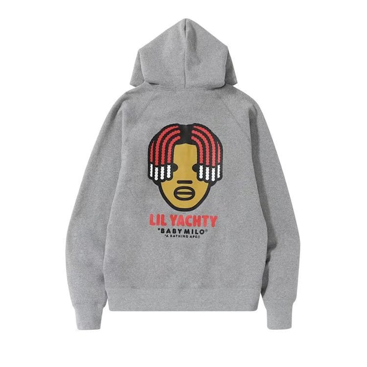 BAPE Baby Milo x Lil Yachty Pullover Hoodie Grey