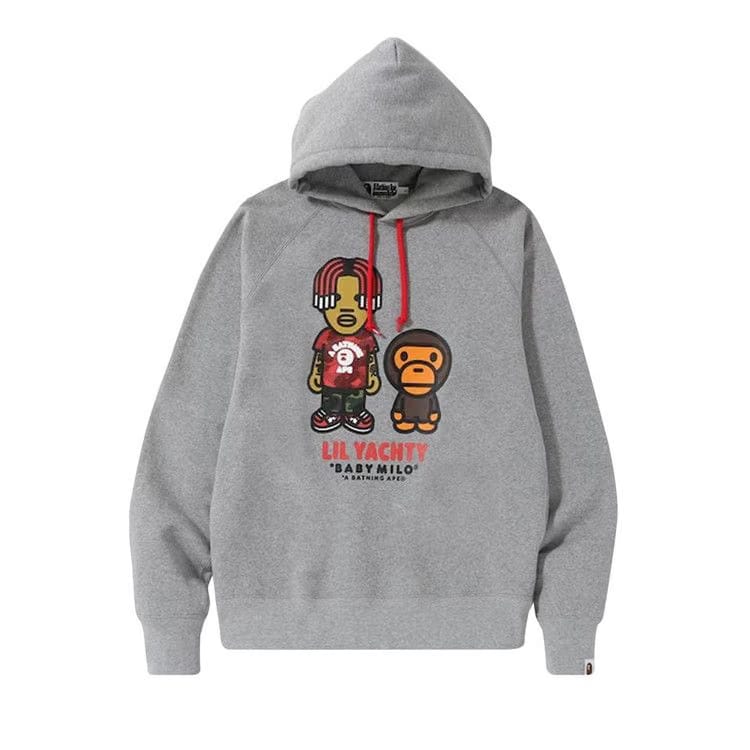 BAPE Baby Milo x Lil Yachty Pullover Hoodie Grey