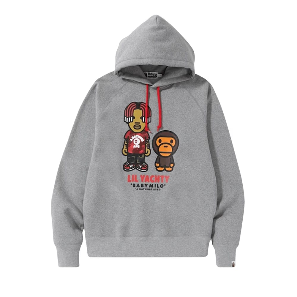BAPE Baby Milo x Lil Yachty Pullover Hoodie Grey