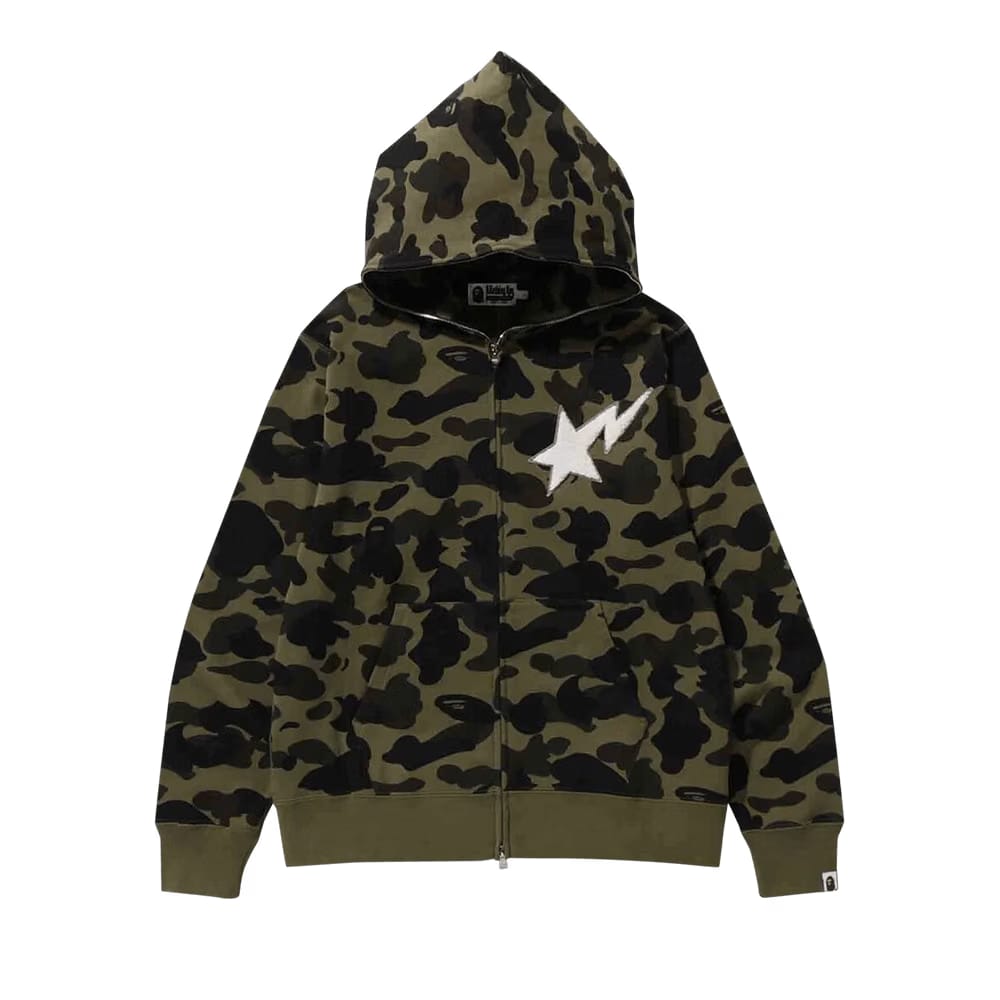 BAPE 1st Camo Full Zip Hoodie Green
