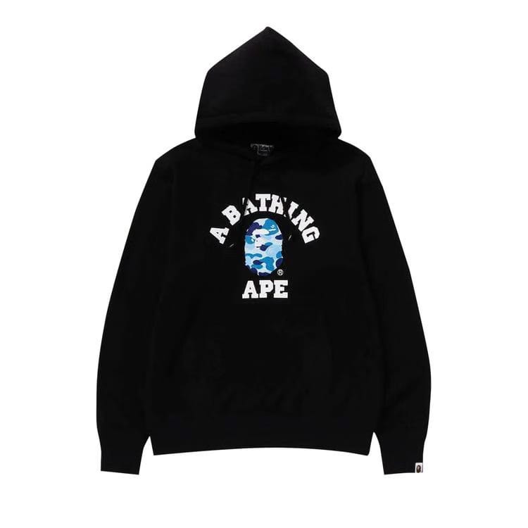 BAPE ABC Camo College Organic Pullover Hoodie Black/Blue