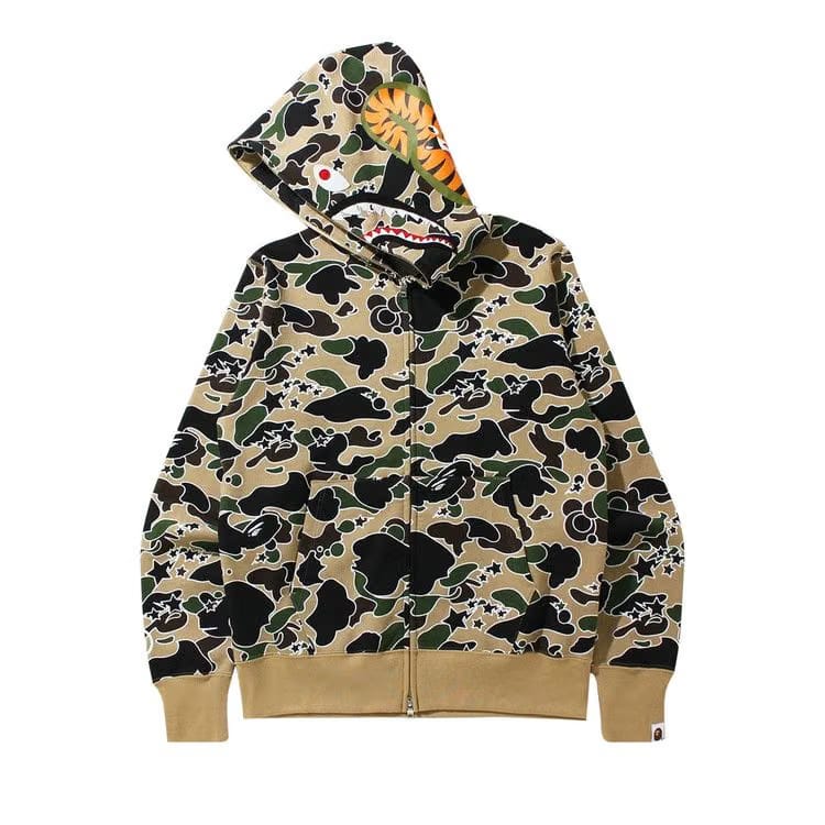 BAPE Sta Camo Shark Zip Hoodie Yellow