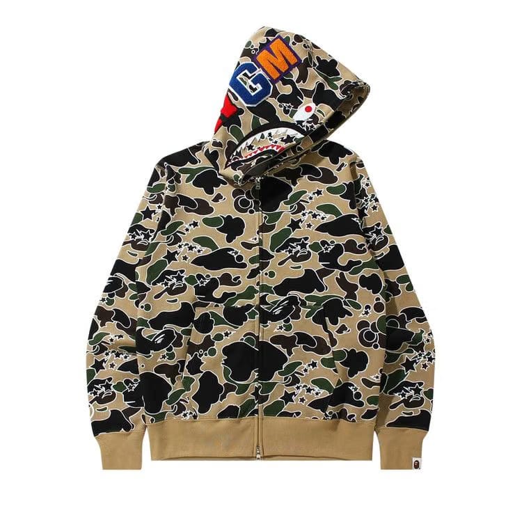 BAPE Sta Camo Shark Zip Hoodie Yellow