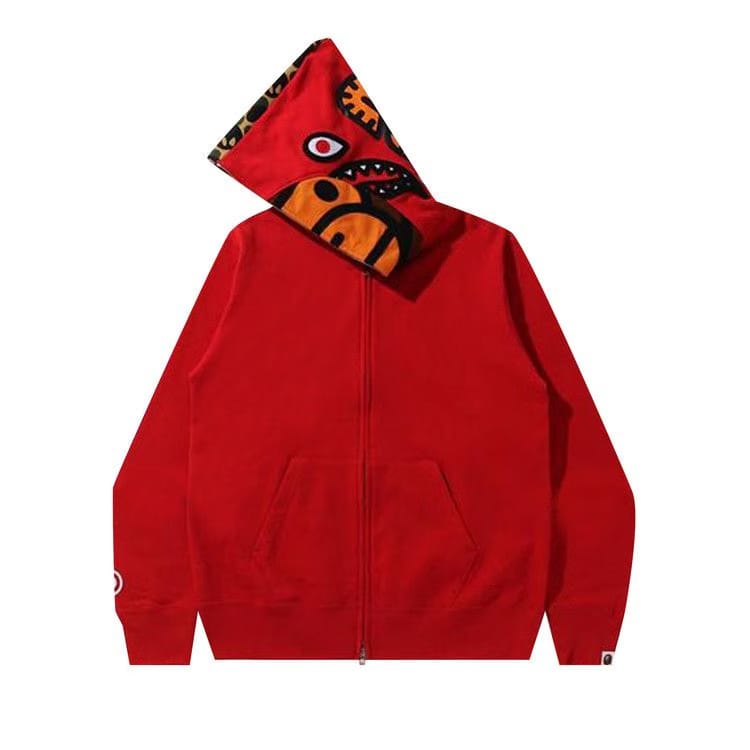 BAPE Milo Shark Full Zip Hoodie Red