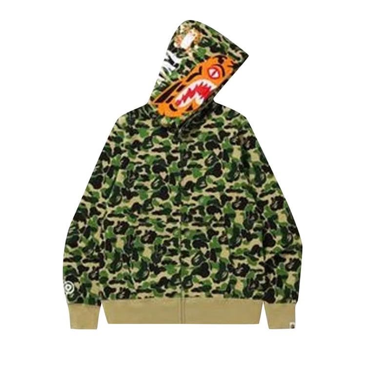 BAPE ABC Camo Tiger Full Zip Hoodie Green