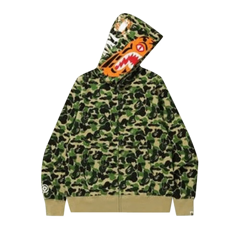 BAPE ABC Camo Tiger Full Zip Hoodie Green