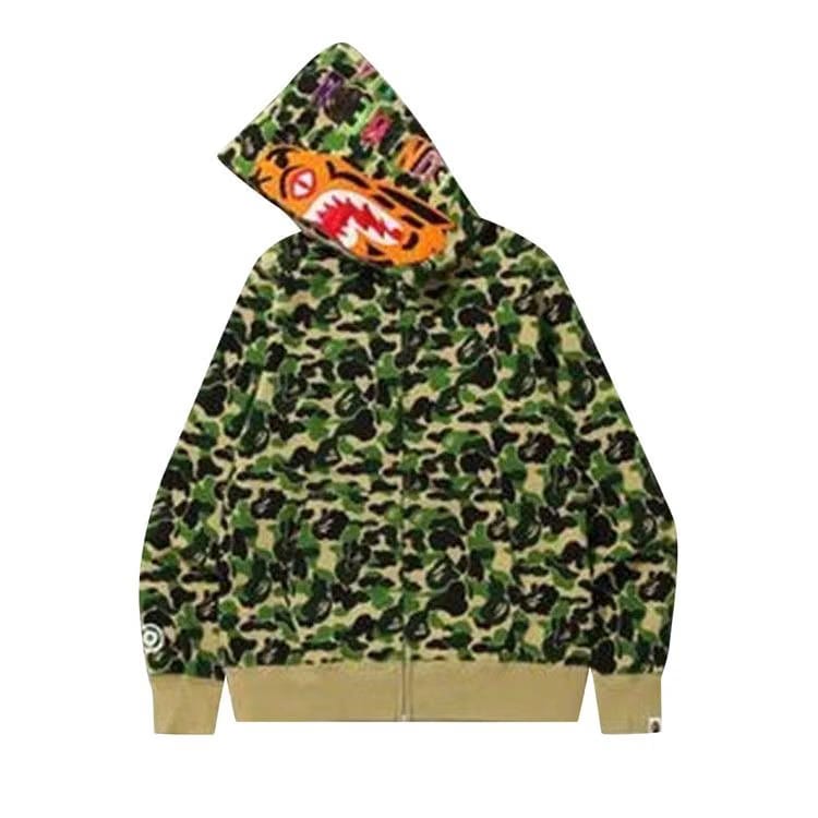 BAPE ABC Camo Tiger Full Zip Hoodie Green