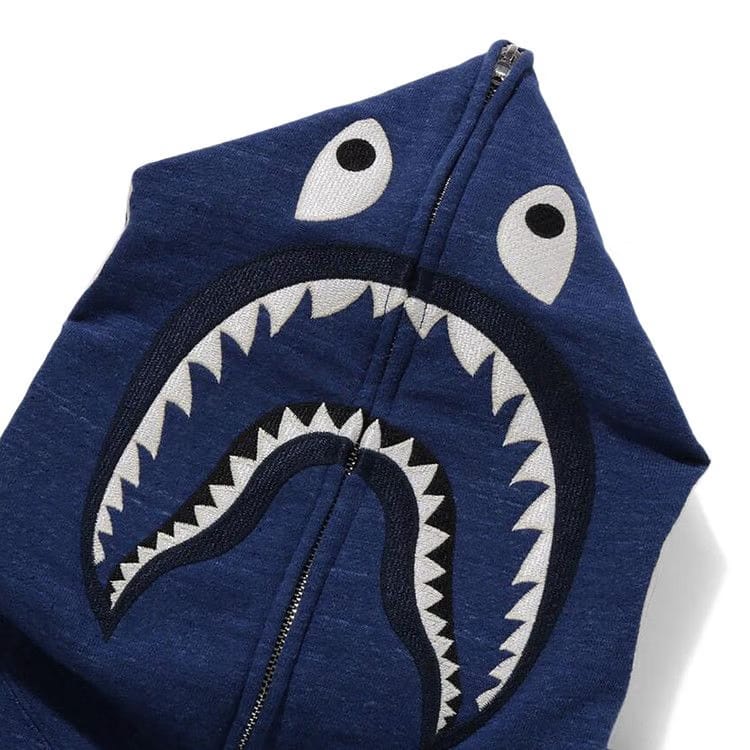 BAPE Shark Full Zip Hoodie Indigo