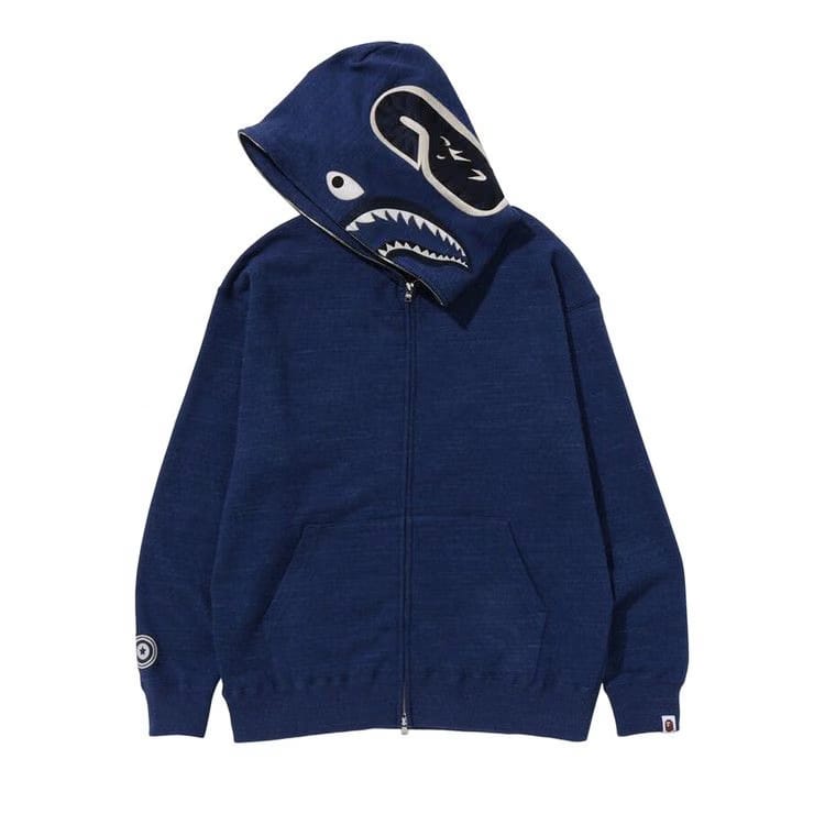 BAPE Shark Full Zip Hoodie Indigo