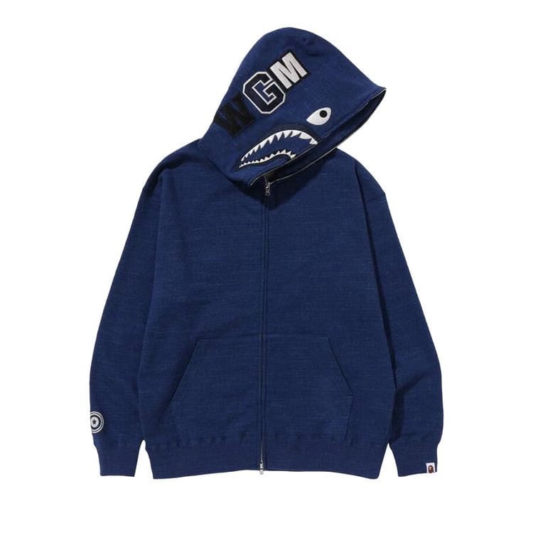 BAPE Shark Full Zip Hoodie Indigo