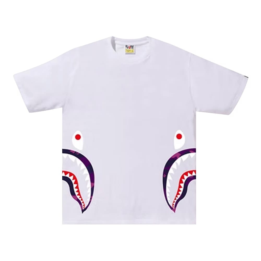 BAPE Color Camo Side Shark T-Shirt White/Purple