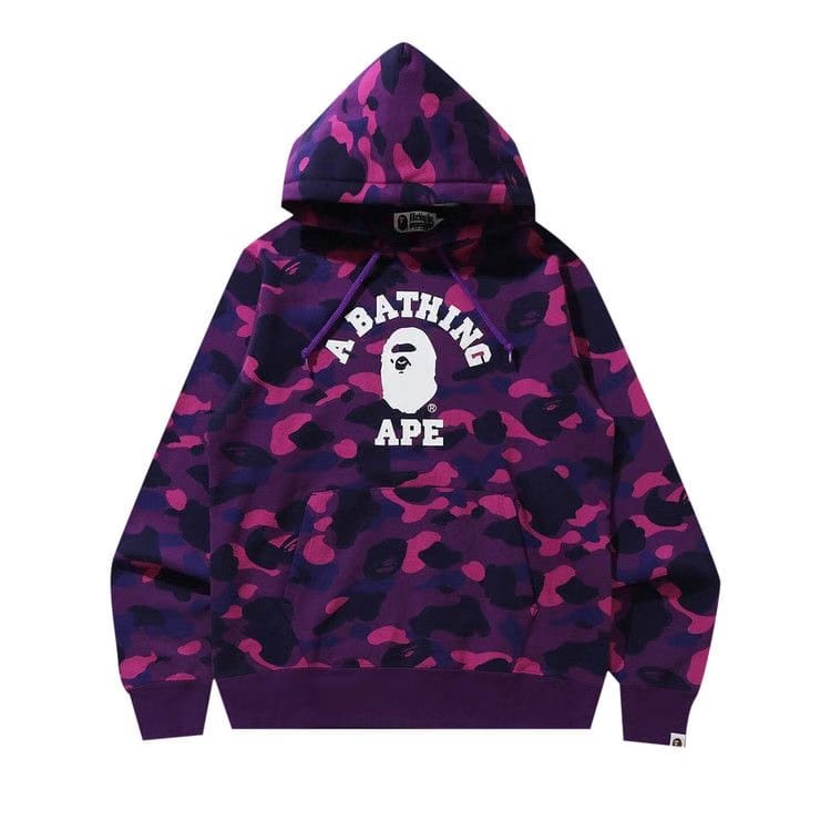 BAPE Online Exclusive Color Camo College Pullover Hoodie Purple