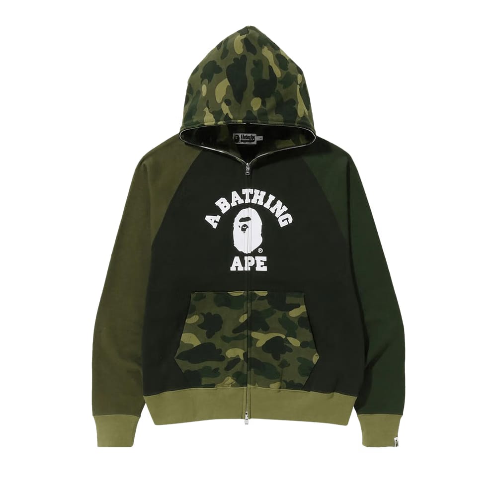 BAPE Color Camo Relaxed Fit Full Zip Hoodie Green