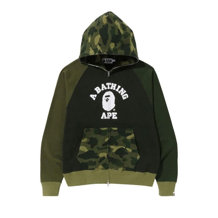 BAPE Color Camo Relaxed Fit Full Zip Hoodie Green