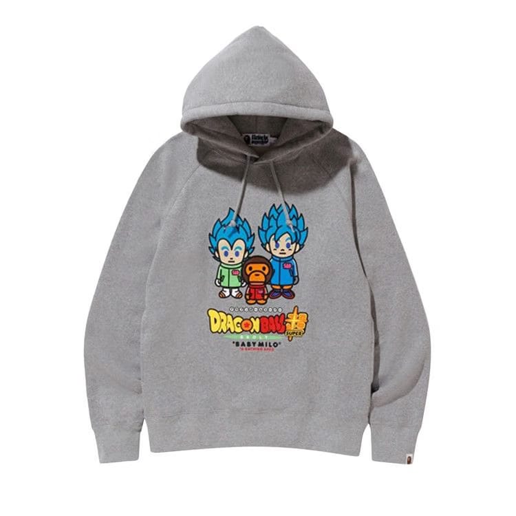 BAPE x Dragon Ball Z Super Son Goku & Vegeta Hoodie Grey