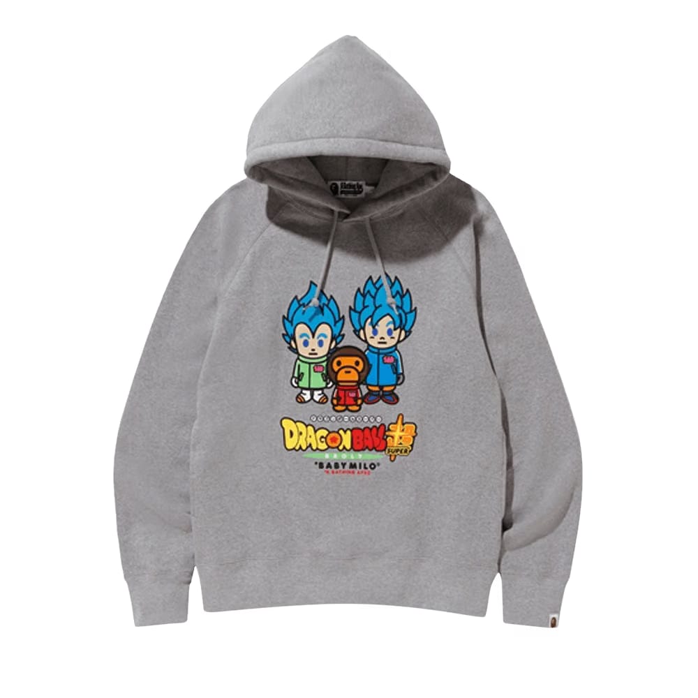 BAPE x Dragon Ball Z Super Son Goku & Vegeta Hoodie Grey