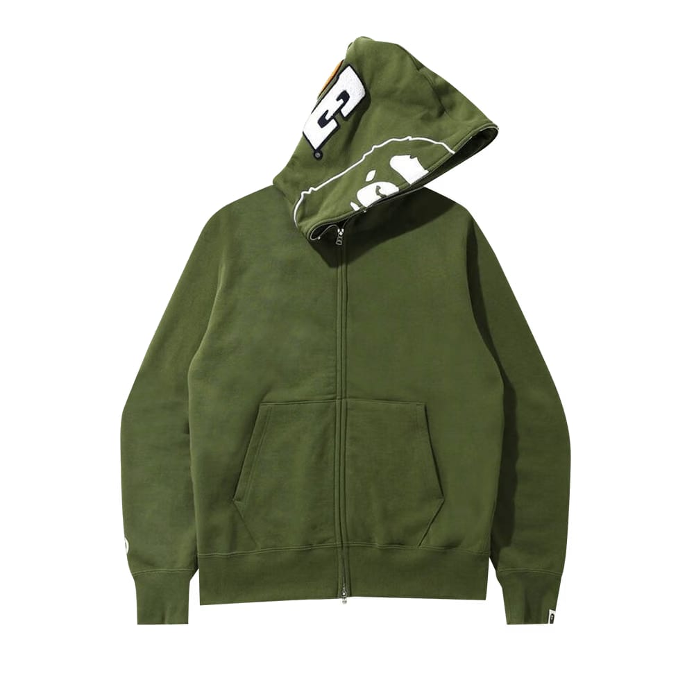BAPE 2nd Ape Full Zip Hoodie Olive