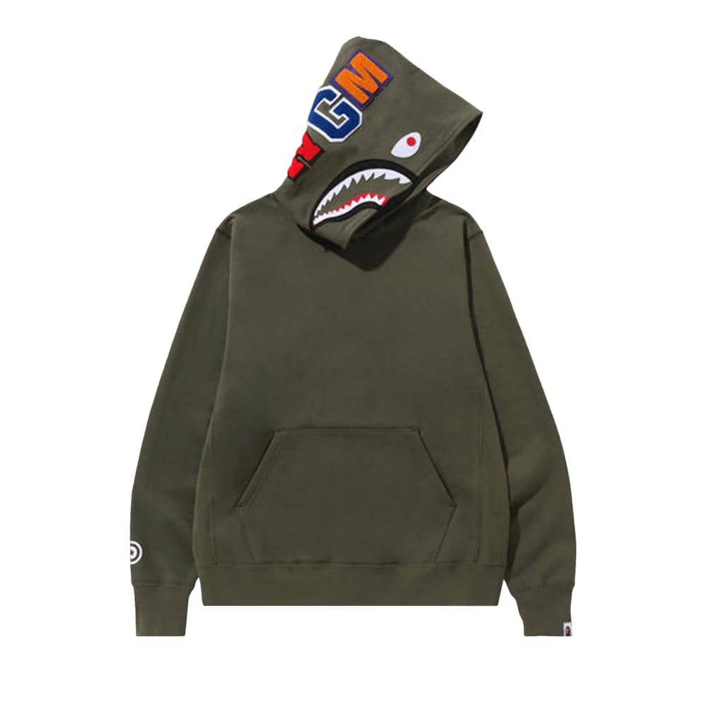 BAPE Shark Pullover Hoodie Olive Drab
