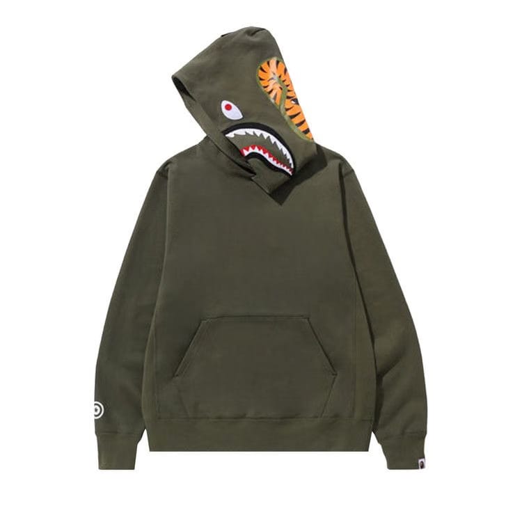 BAPE Shark Pullover Hoodie Olive Drab
