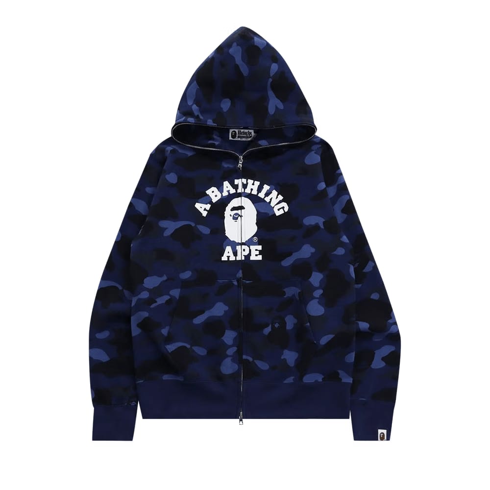 BAPE Color Camo College Full Zip Hoodie Navy