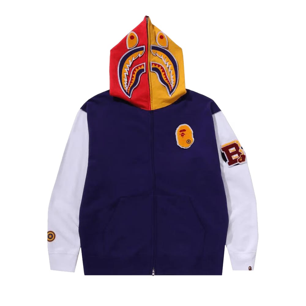 BAPE Shark Full Zip Hoodie US Navy